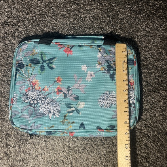 Bang And Carson Large Hanging Travel Bag Turquoise With Flowers New - Picture 4 of 8